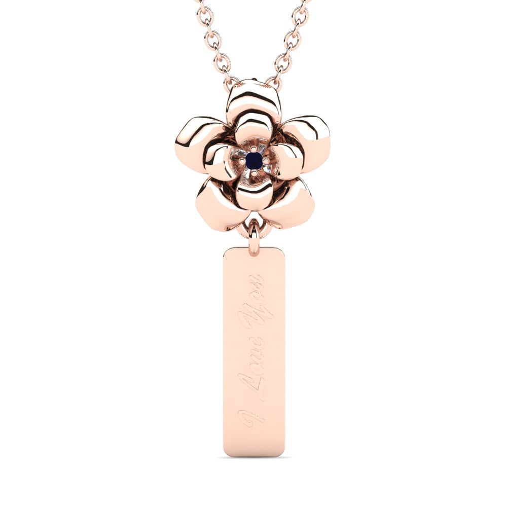 14k Rose Gold Sapphire Women's Pendant Yamdenal