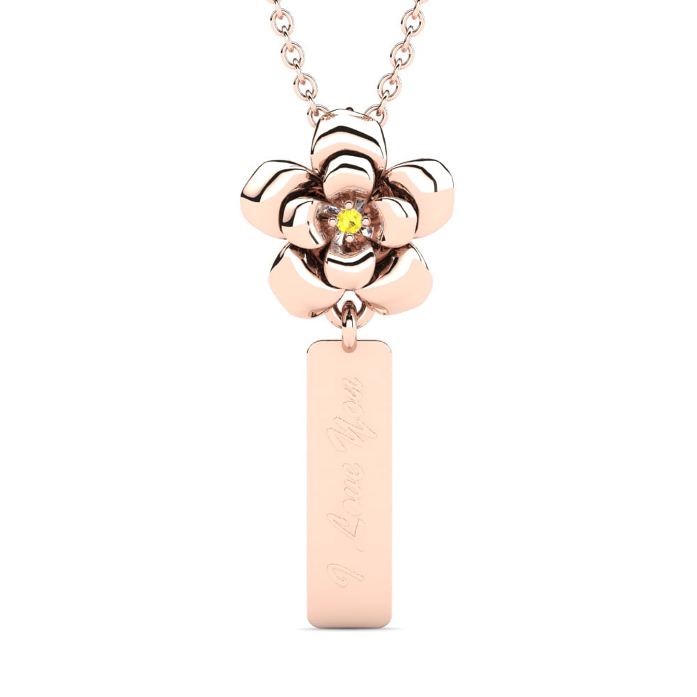 Rotgold 585 Gelber Saphir Damen anhänger Yamdenal