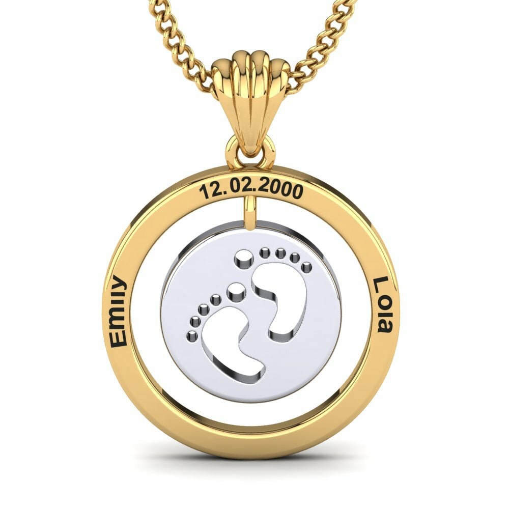 Name Initial & Name Necklaces GLAMIRA Pendant Macey 585 Yellow & White Gold