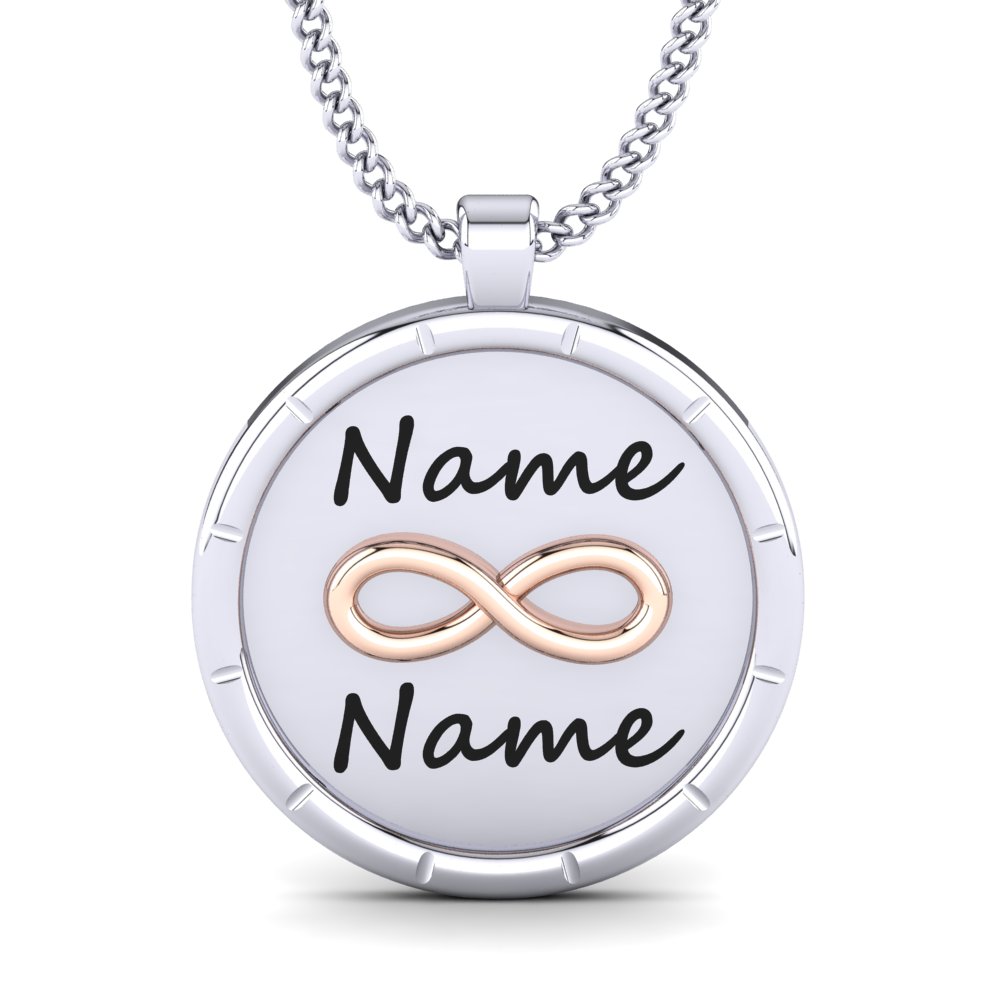 Name Initial & Name Necklaces GLAMIRA Pendant Marvella 585 White & Rose Gold