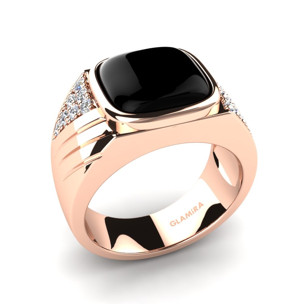 Rotgold 375 Diamant Herrenring Grande
