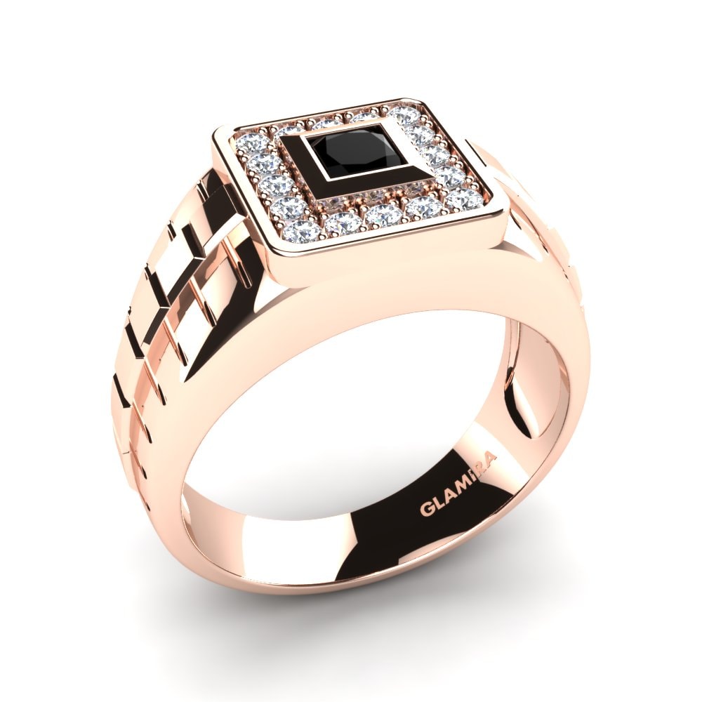 9ct Rose Gold Zirconia Men's Ring Fabian