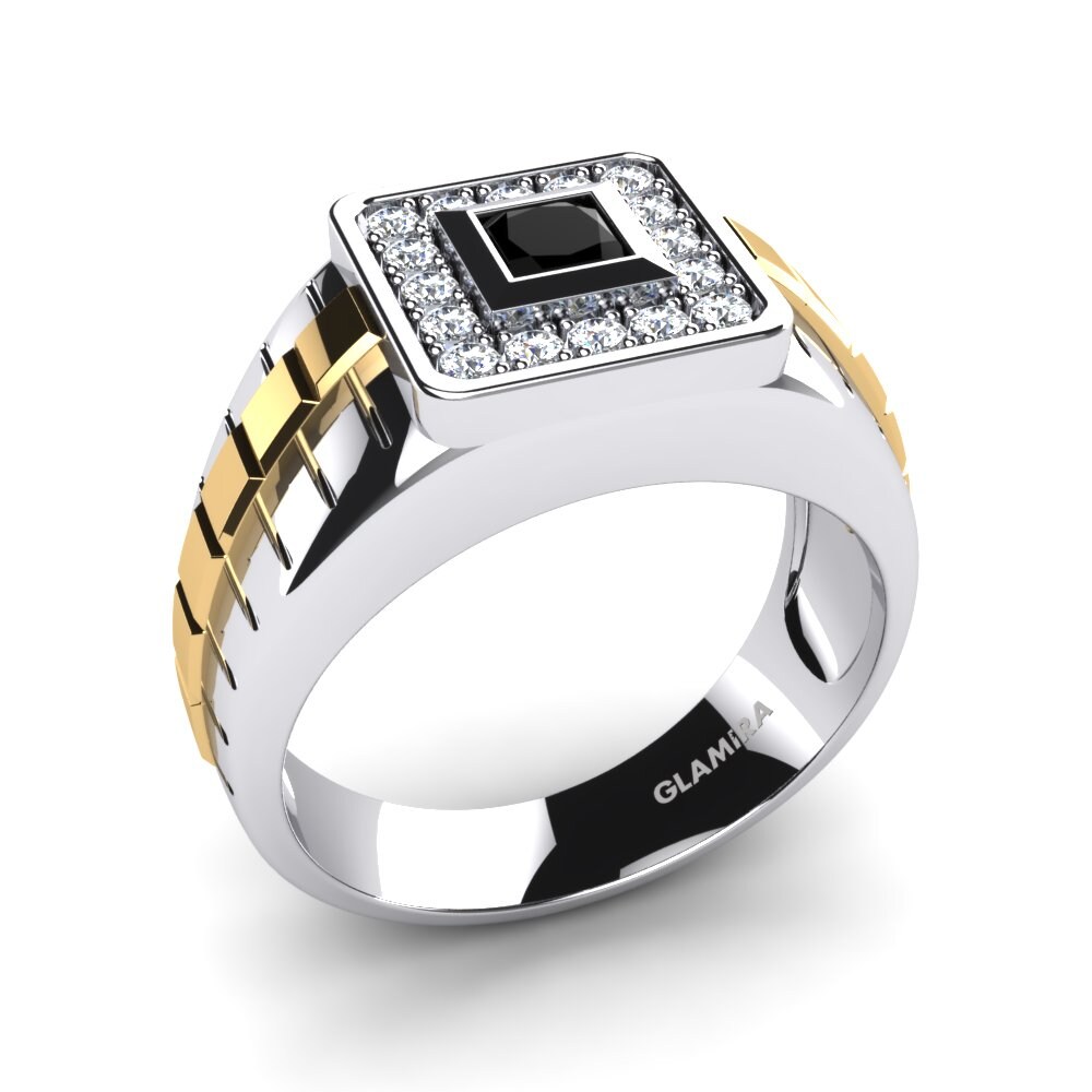 9ct Yellow / White Gold Zirconia Men's Ring Fabian
