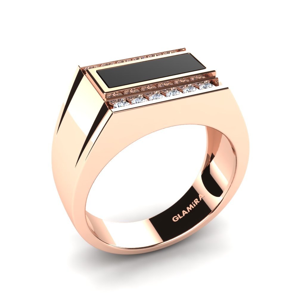 Rotgold 375 Diamant Herrenring Warian