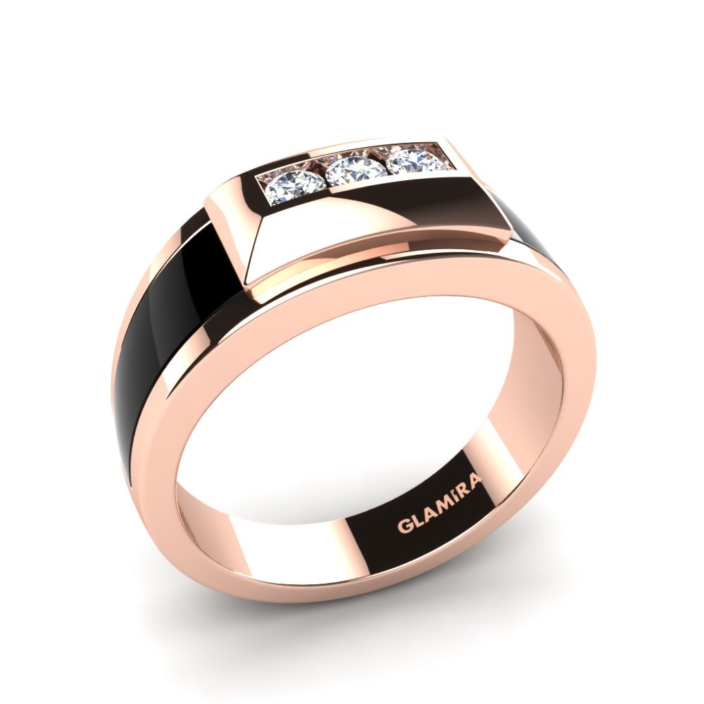 18ct Rose Gold Diamond Men's Ring Lauden