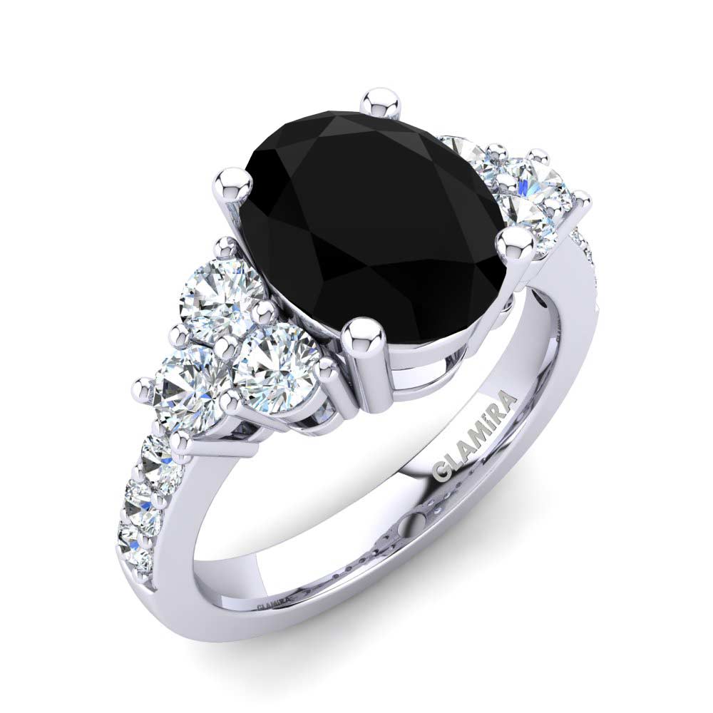 Black Onyx Engagement Ring Cecily