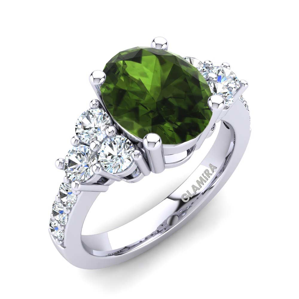Zeleni turmalin Zaročni prstan Cecily