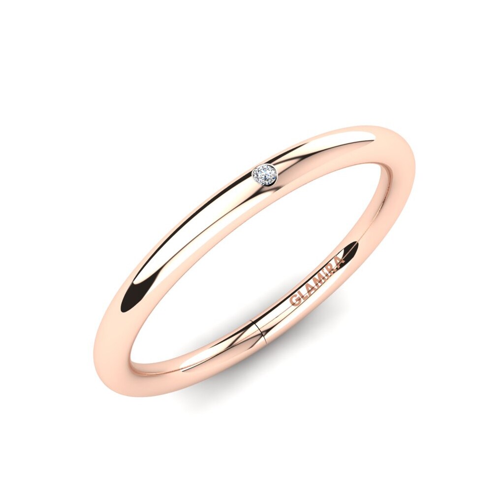 14k Oro Rosa Diamante cultivado en laboratorio Anillo Obelia