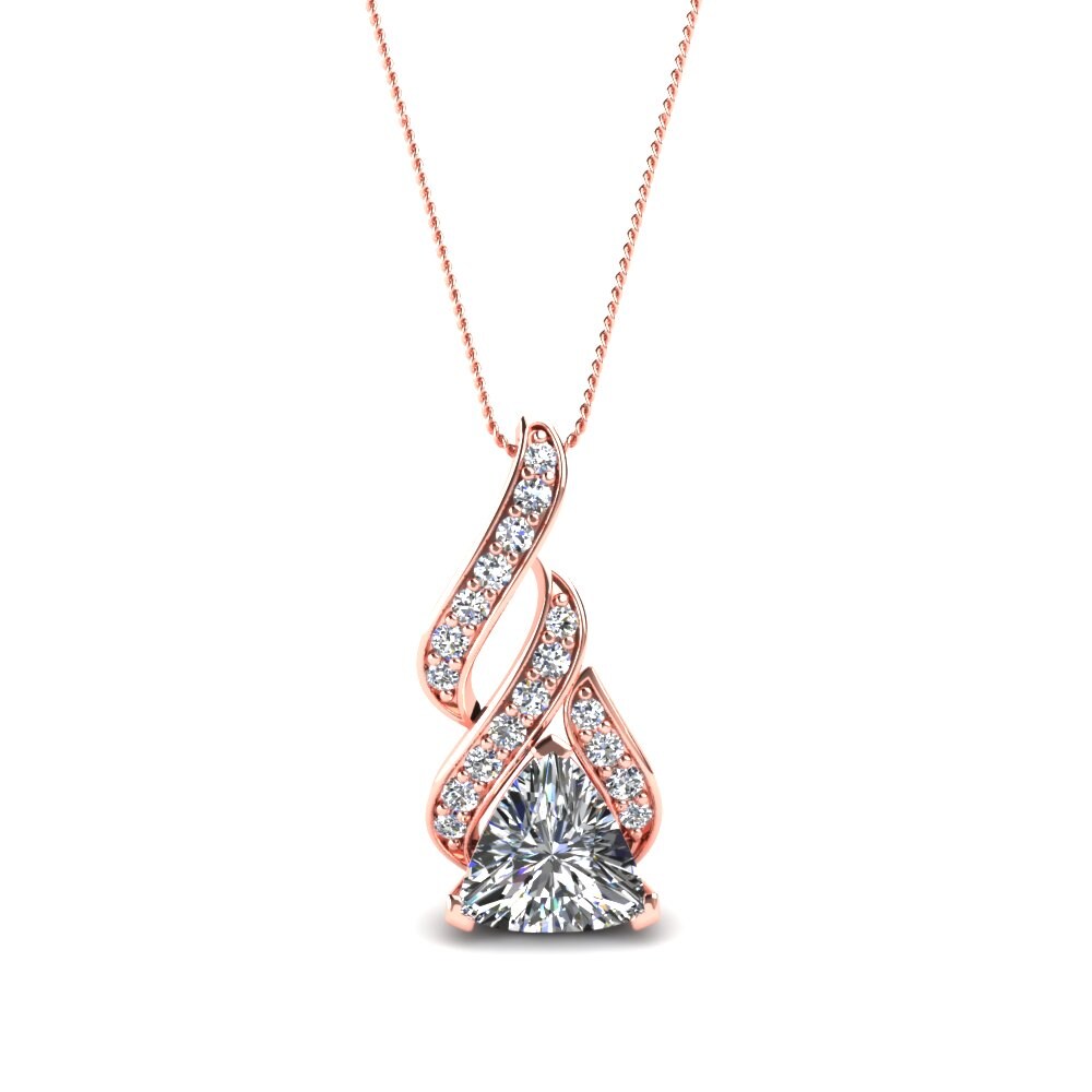 Dây chuyền Vàng Hồng 18K Kim Cương Nhân Tạo Vintage