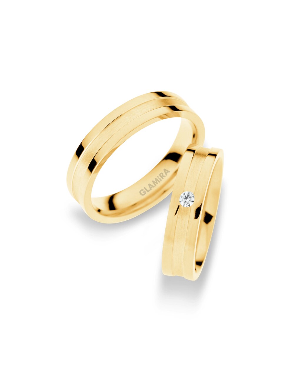 18k Yellow Gold Wedding Ring Bright Mixture