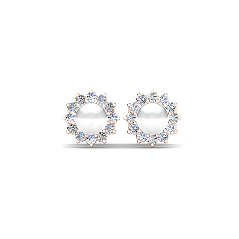 Rotgold 375 Zirkonia Damen ohrring Blanch Ø4 mm