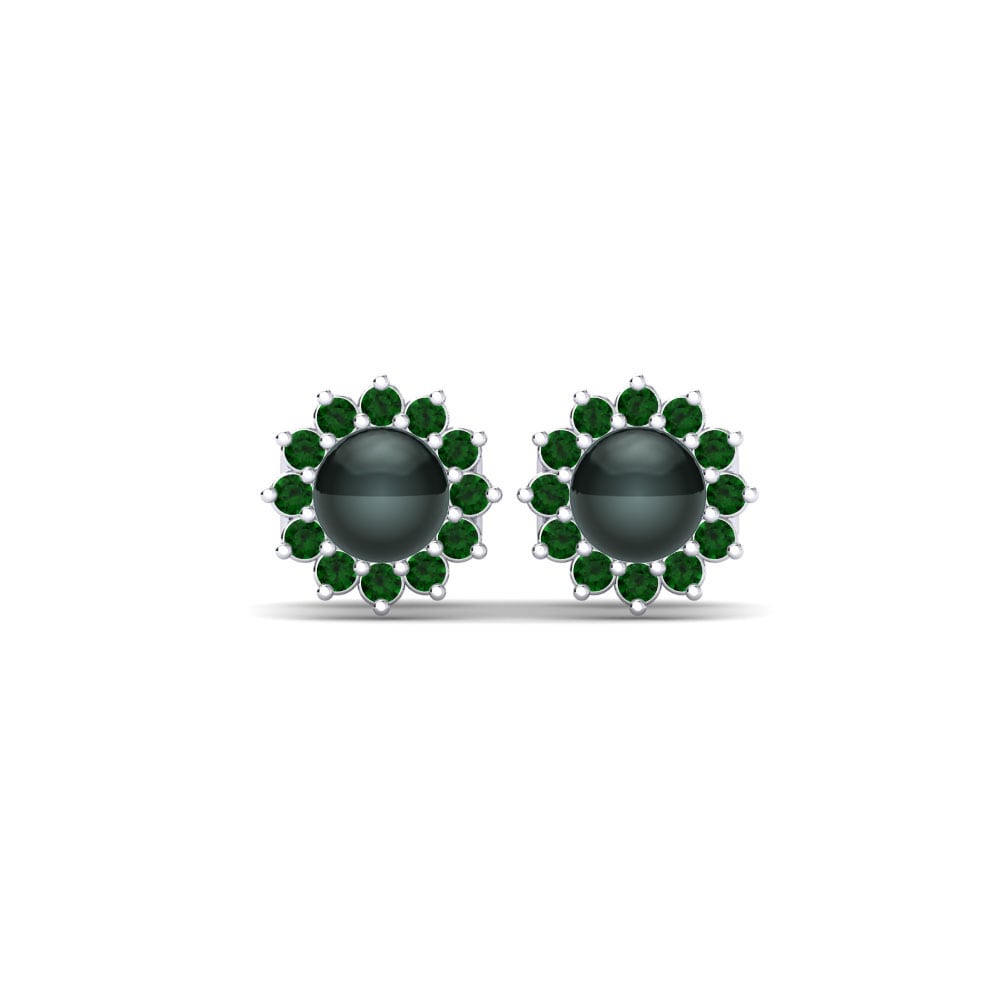 Green Zirconia Women's Earring Blanch Ø4 mm
