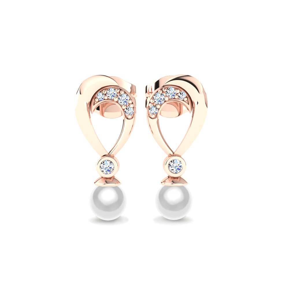 Rotgold 375 Zirkonia Damen ohrring Candace Ø4 mm