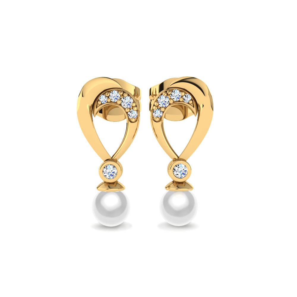 Gelbgold 750 Labor-gezüchteter Diamant Damen ohrring Candace Ø4 mm