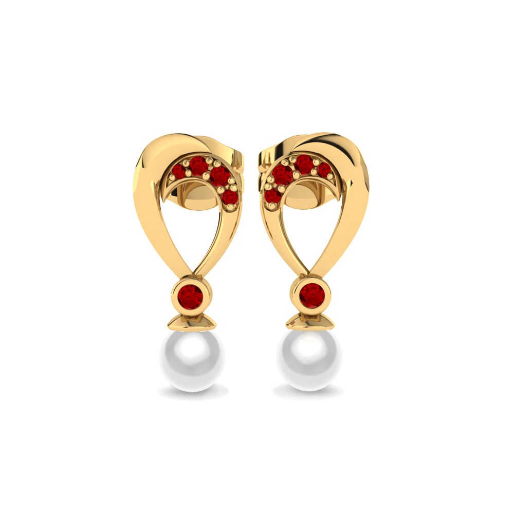 Gelbgold 375 Rubin Damen ohrring Candace Ø4 mm