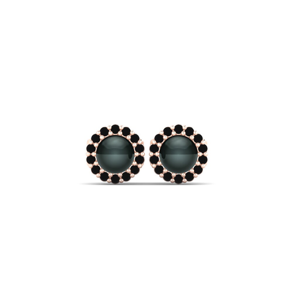 Rotgold 375 Schwarzer Onyx Damen ohrring Marina