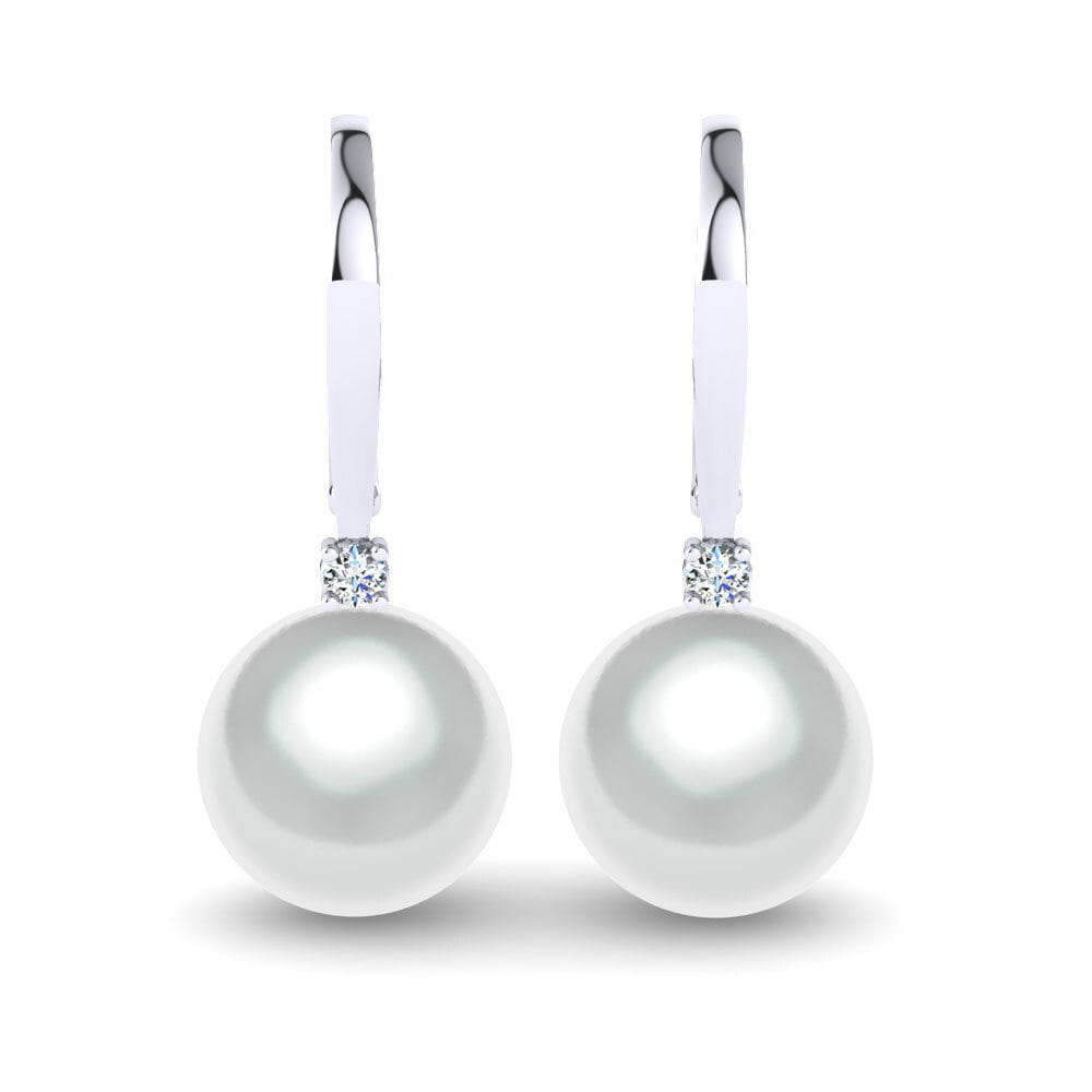 Pearl Pearl Earrings Philberta Ø10 Mm 585 White Gold Diamond
