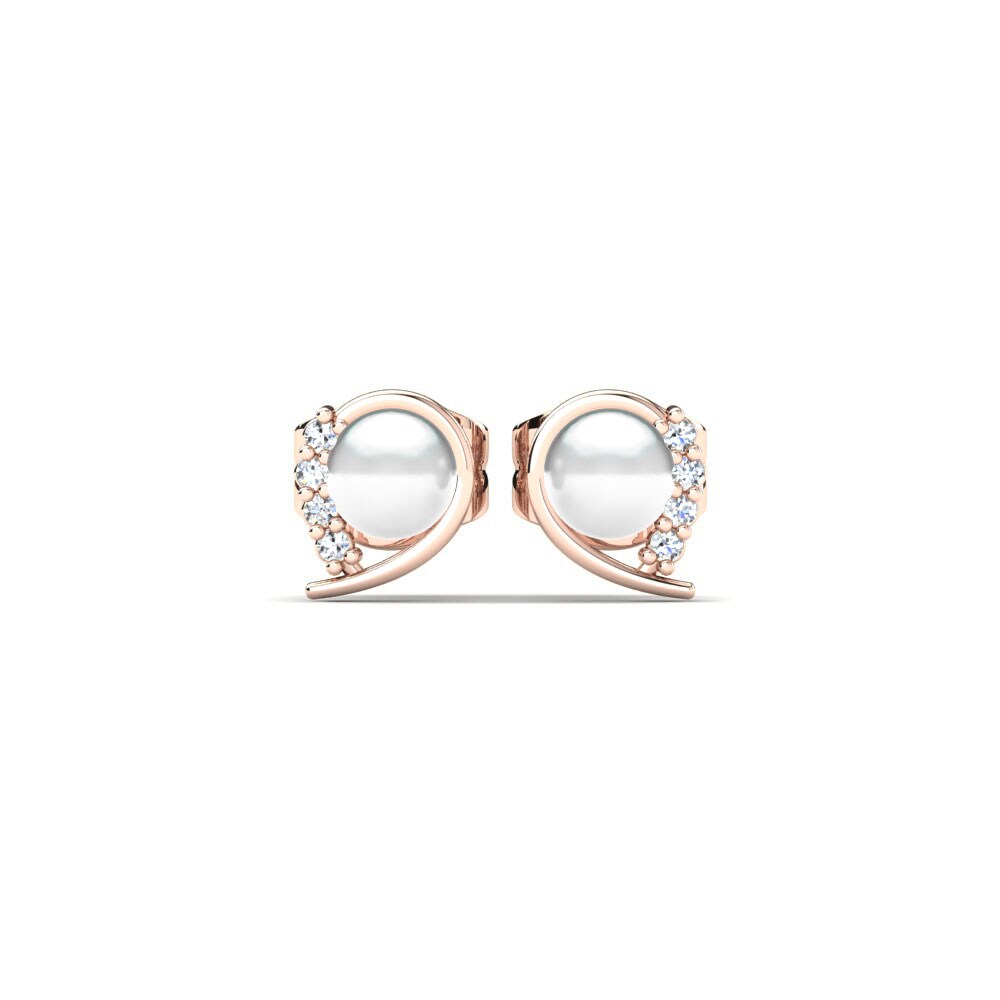 Rotgold 375 Zirkonia Damen ohrring Purisima Ø4 mm
