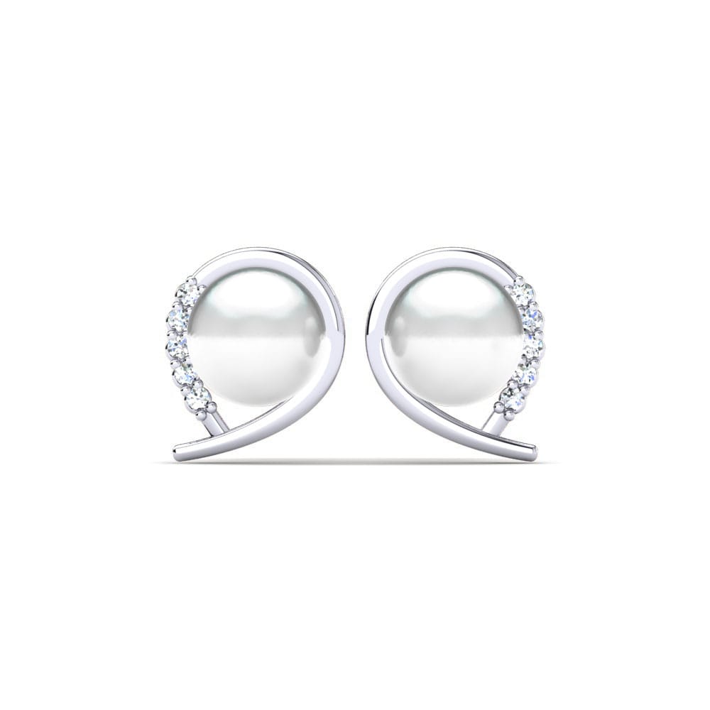 Pearl Pearl Earrings Purisima 585 White Gold Diamond