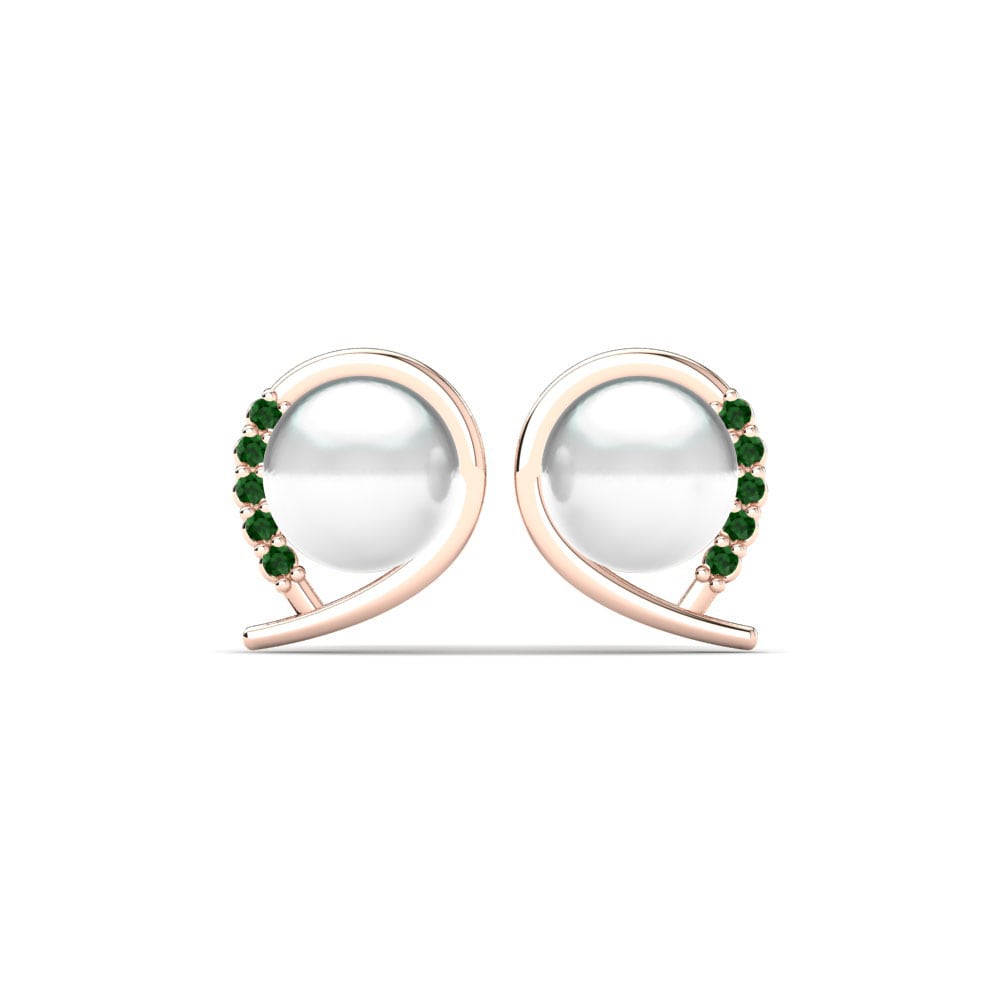 Rotgold 585 Grüner Zirkonia Damen ohrring Purisima