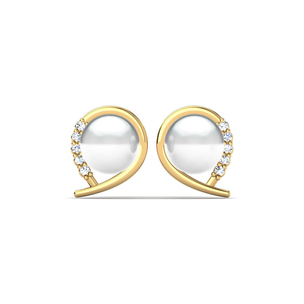 Gelbgold 750 Labor-gezüchteter Diamant Damen ohrring Purisima