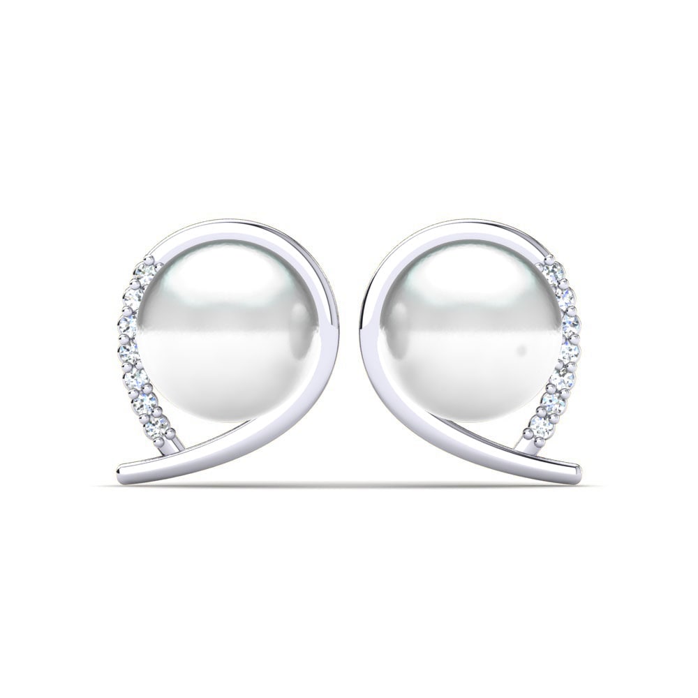 Pearl Pearl Earrings Purisima Ø8 Mm 585 White Gold Diamond