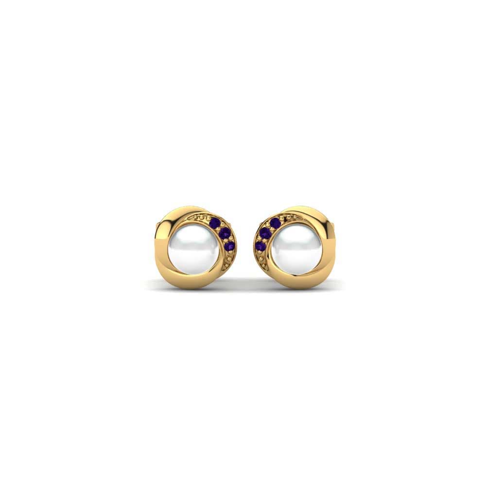 Gelbgold 375 Amethyst Damen ohrring Stelina Ø4 mm