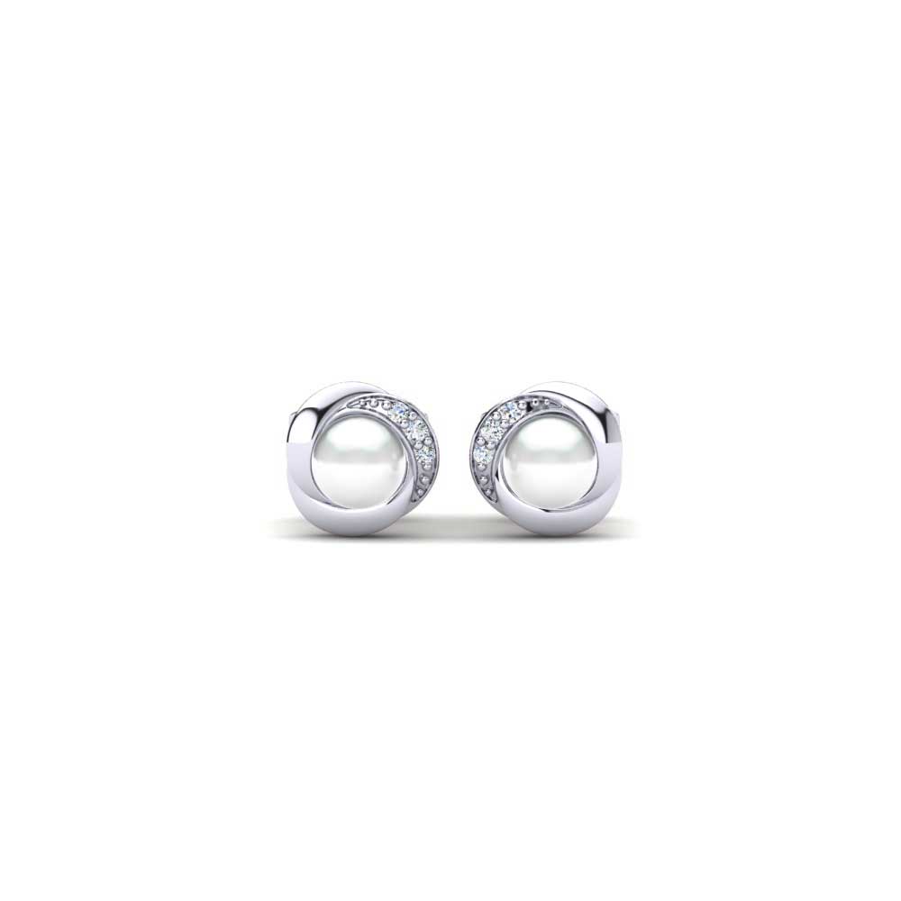 Weißgold 750 Zirkonia Damen ohrring Stelina Ø4 mm
