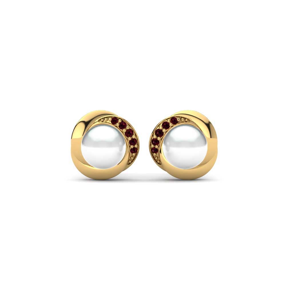 Gelbgold 375 Granat Damen ohrring Stelina