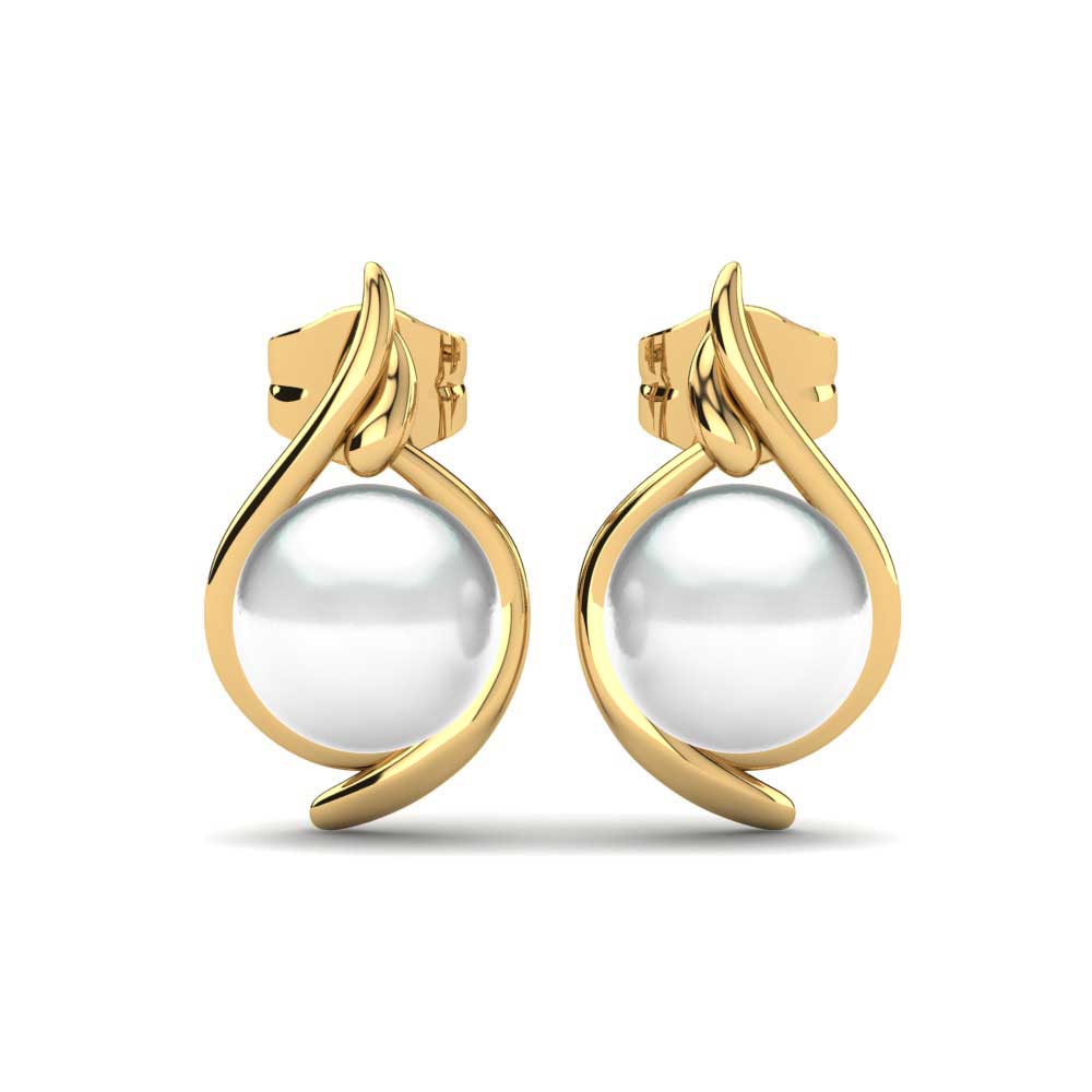 9k Yellow Gold Women's Earring Livia Ø8 mm