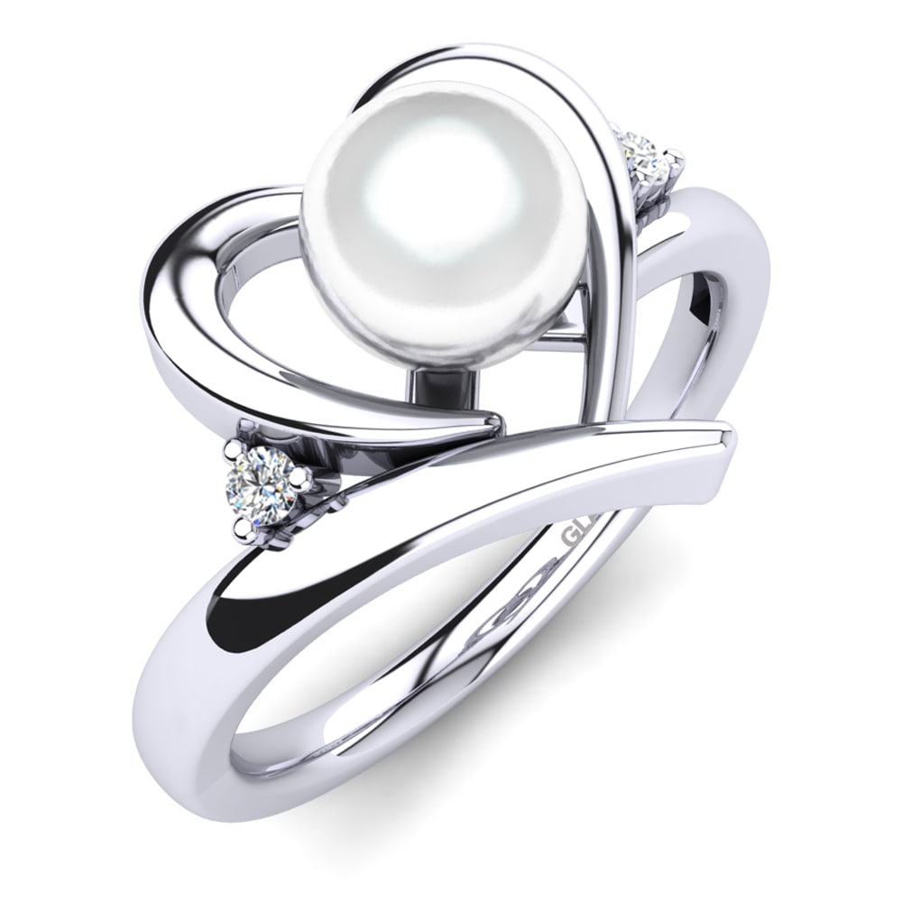 White Silver Ring Lornalee Ø6 mm