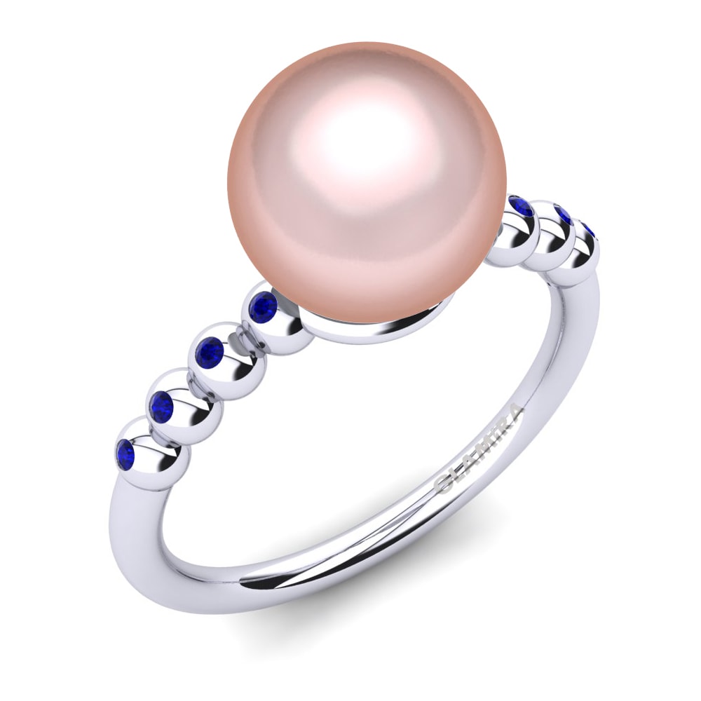 950 Palladium Dark Blue Zirconia Ring Kayetta Ø8 mm