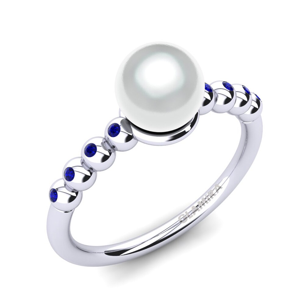 950 Palladium Dark Blue Zirconia Ring Kayetta Ø6 mm