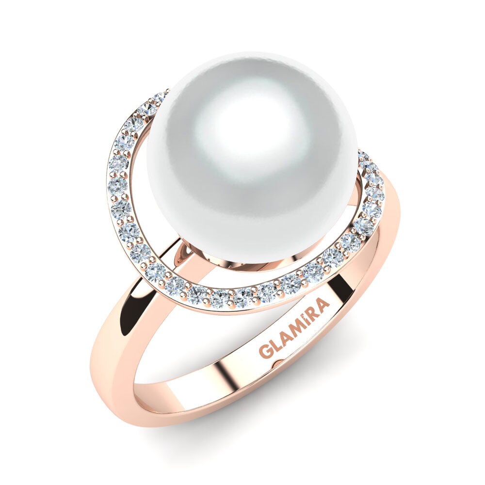 Rotgold 375 Zirkonia Ring Nixie Ø10 mm