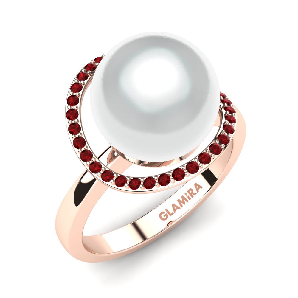 Rotgold 585 Roter Zirkonia Ring Nixie Ø10 mm