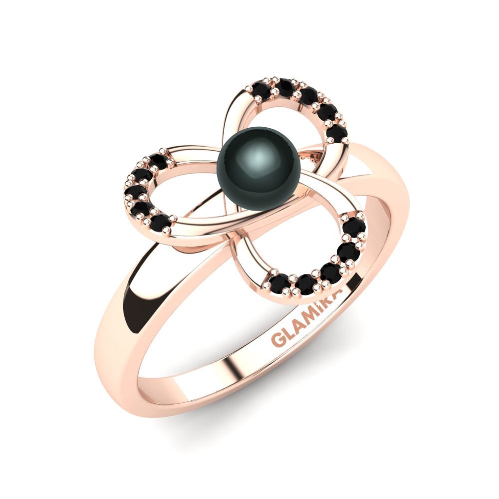 Rotgold 375 Schwarzer Saphir Ring Serissa Ø4 mm
