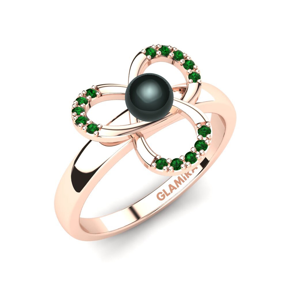 Rotgold 585 Grüner Zirkonia Ring Serissa Ø4 mm