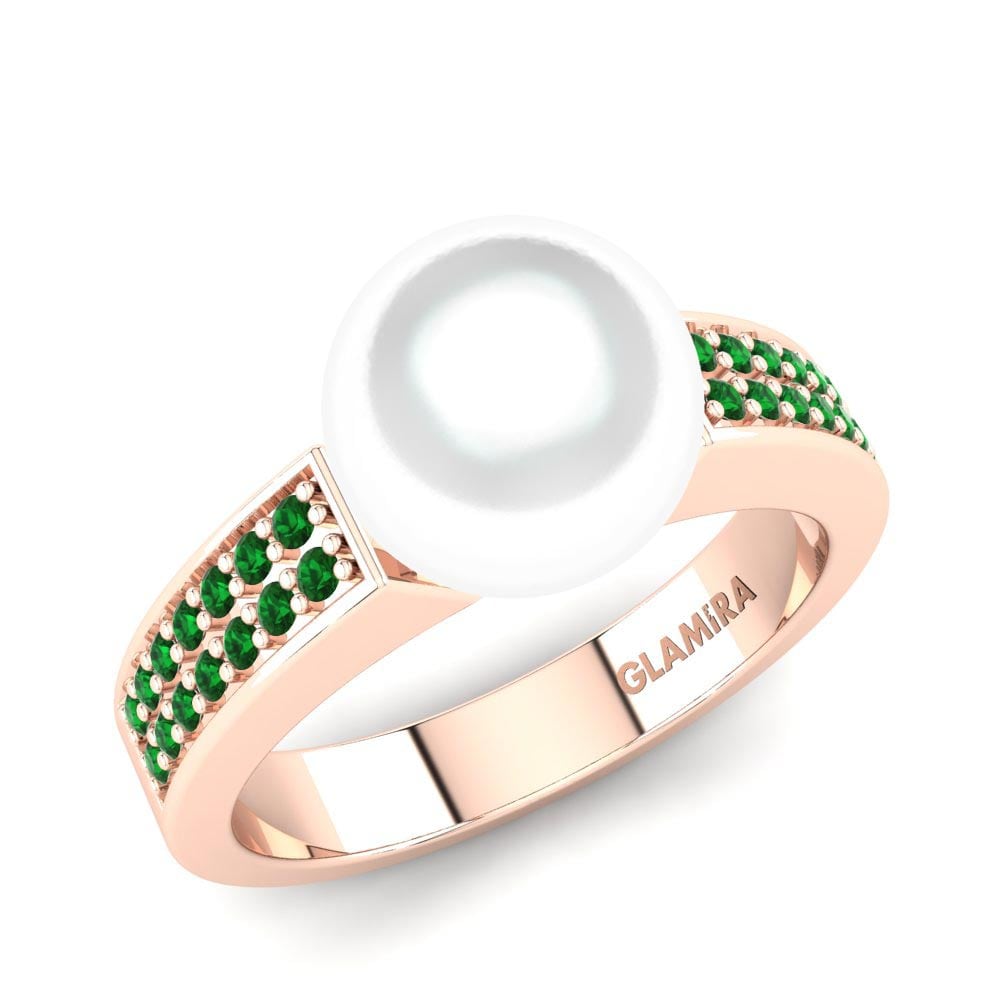 Rotgold 585 Grüner Zirkonia Ring Opium Ø8 mm