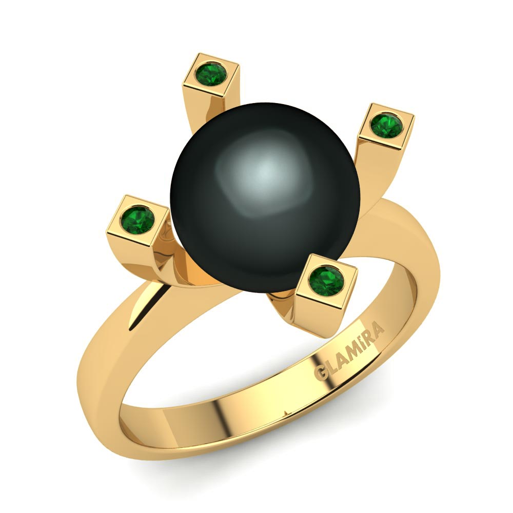 Nhẫn Margosha Ø8 mm Đá Emerald / Ngọc lục Bảo
