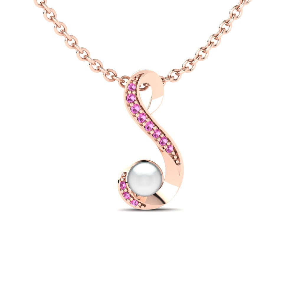 Rotgold 585 Rosa Turmalin Damen anhänger Elvira Ø4 mm