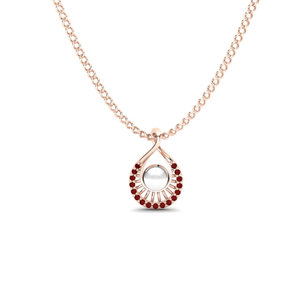18ct Rose Gold Ruby Women's Pendant Lowanna Ø4 mm
