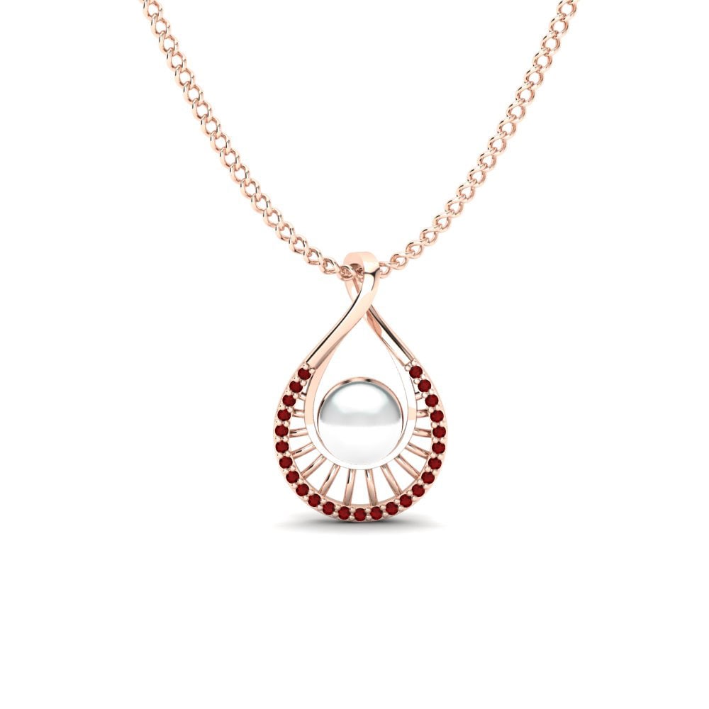 18ct Rose Gold Ruby Women's Pendant Lowanna Ø6 mm