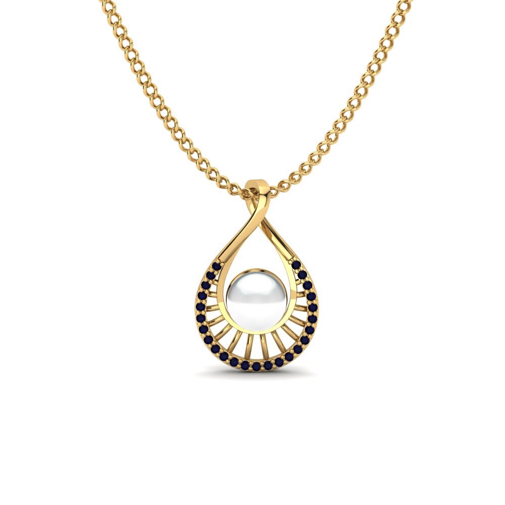9ct Yellow Gold Sapphire Women's Pendant Lowanna Ø6 mm