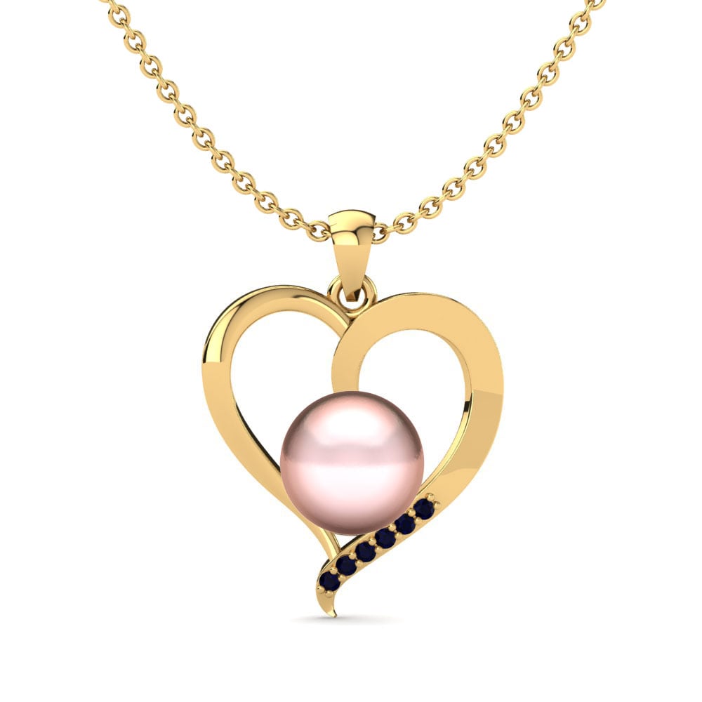 9ct Yellow Gold Sapphire Women's Pendant Jamais Ø10 mm