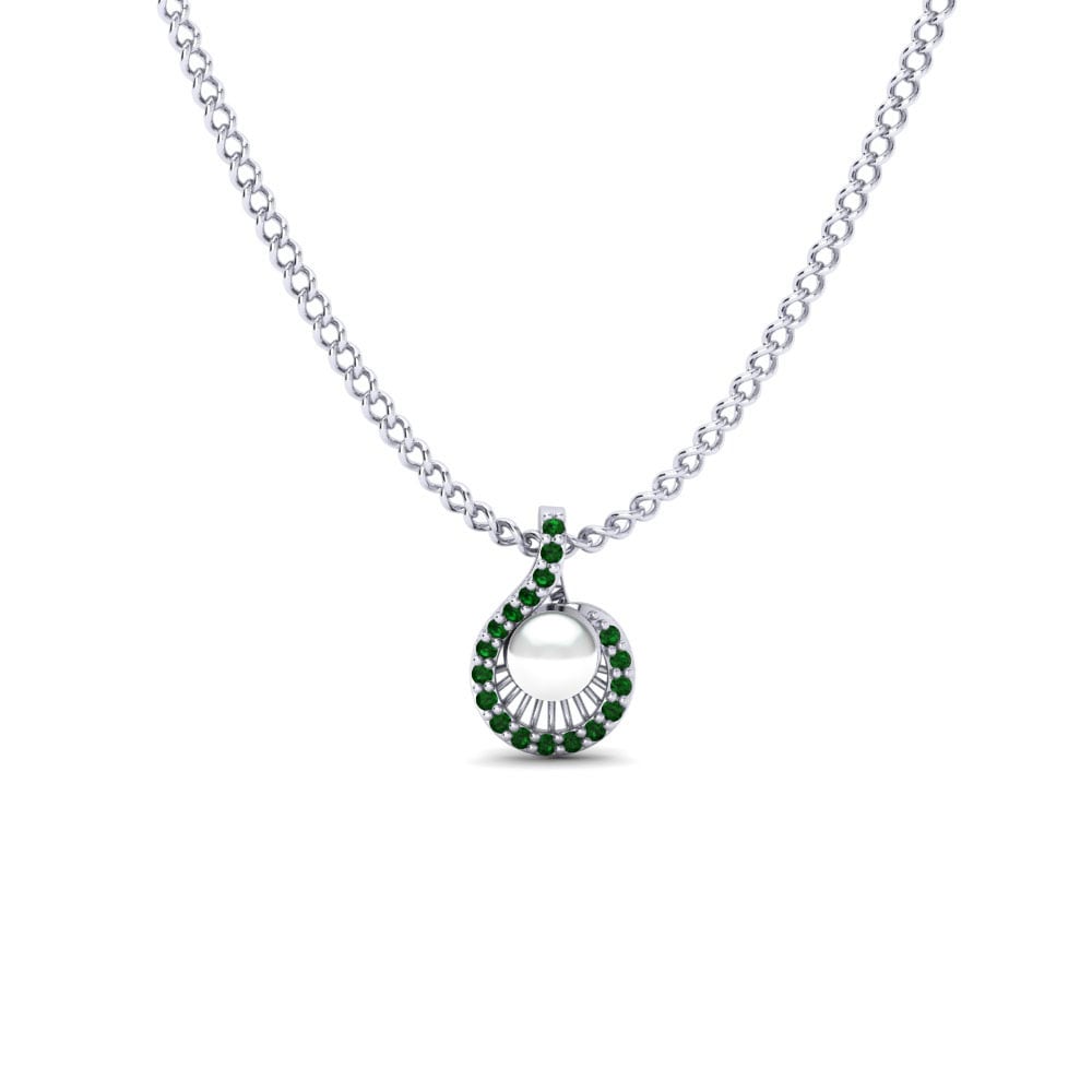950 Palladium Grüner Zirkonia Damen anhänger Ruperta Ø4 mm