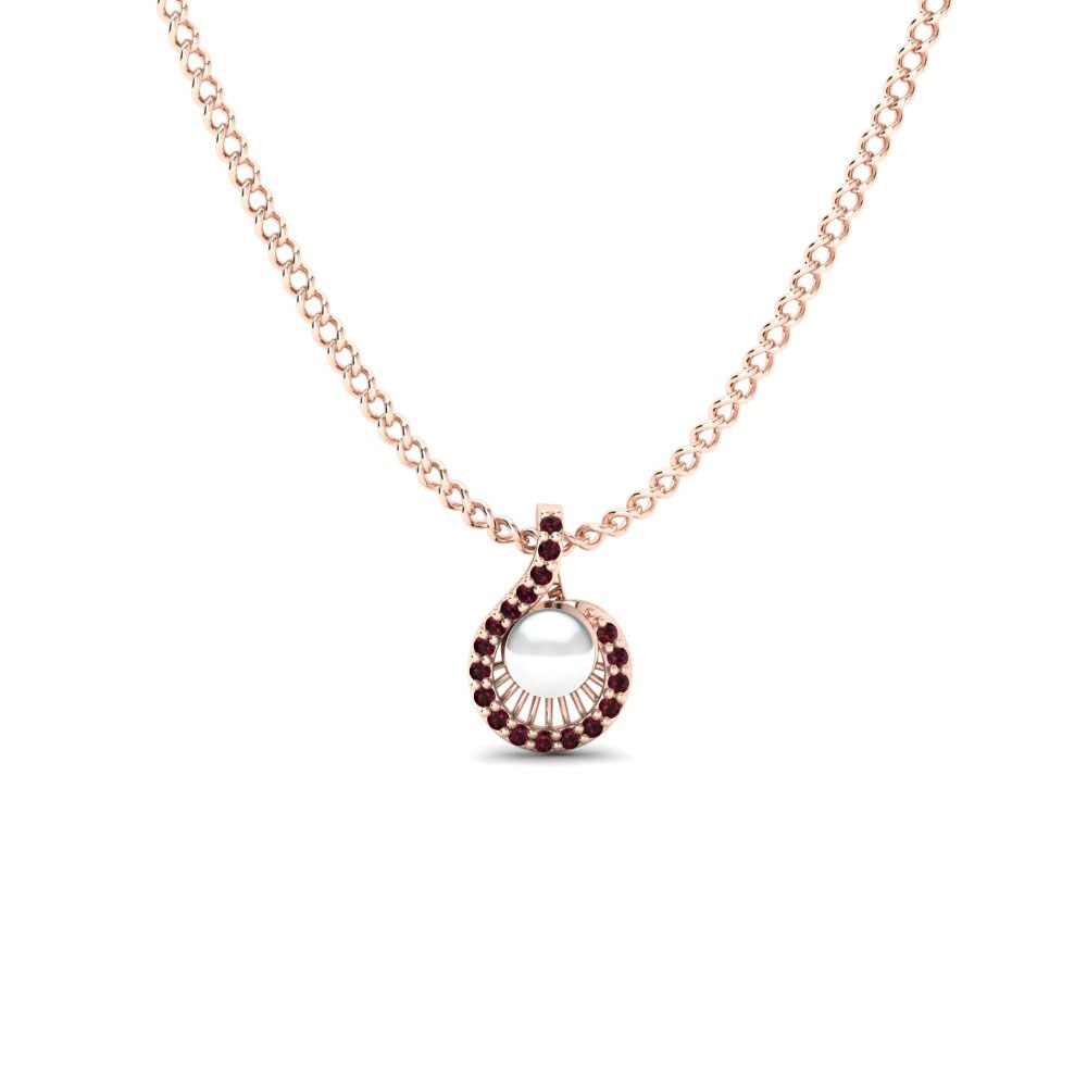 Rotgold 375 Granat Damen anhänger Ruperta Ø4 mm