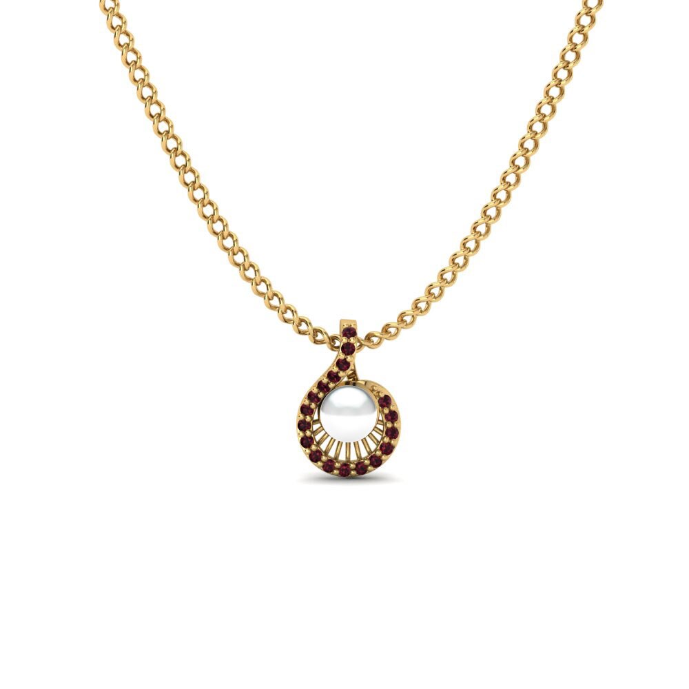 Gelbgold 375 Granat Damen anhänger Ruperta Ø4 mm