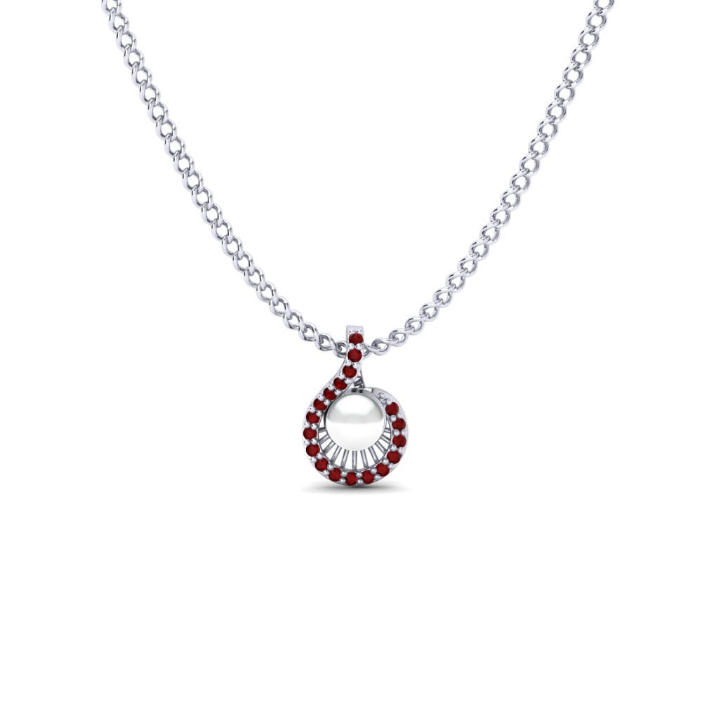950 Palladium Roter Zirkonia Damen anhänger Ruperta Ø4 mm