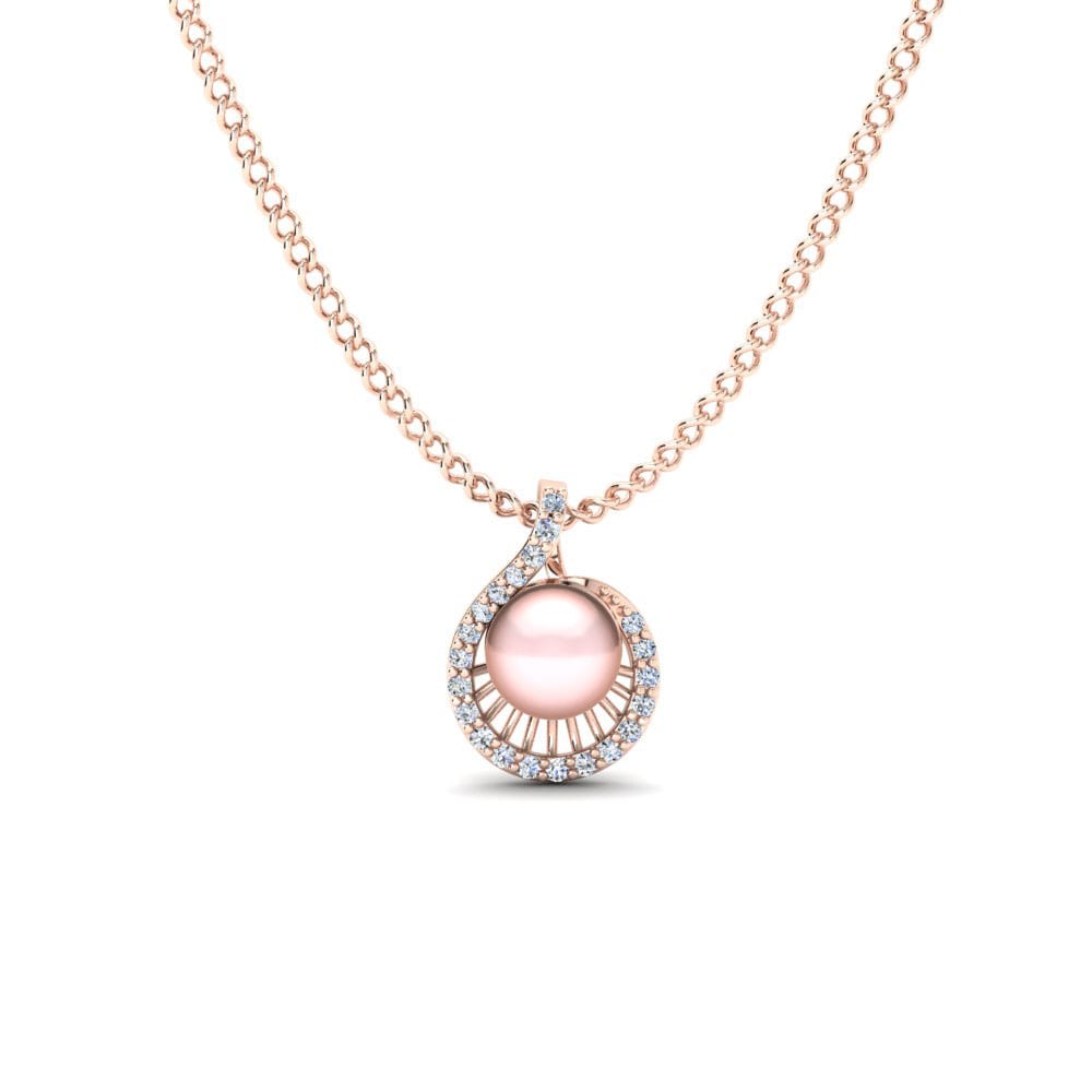 9ct Rose Gold Diamond Women's Pendant Ruperta