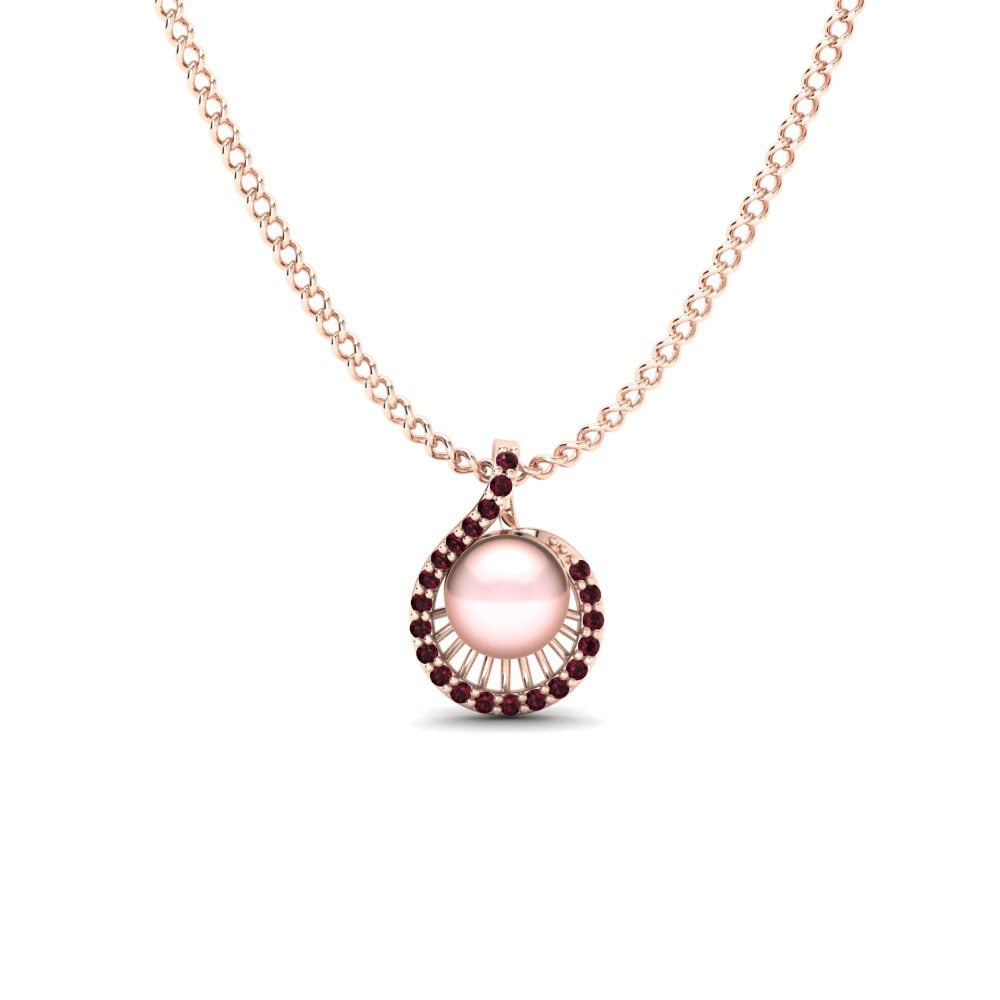 14ct Rose Gold Garnet Women's Pendant Ruperta